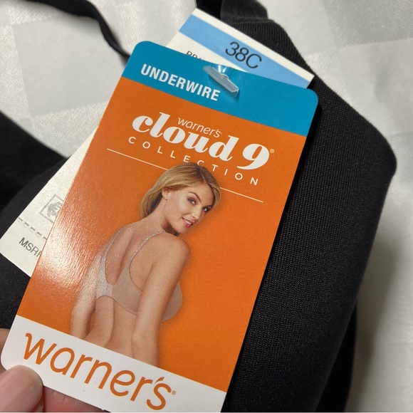 Warner's Black Full Coverage Back Smoother Cloud 9 Underwire Bra, 38C - Picture 10 of 11
